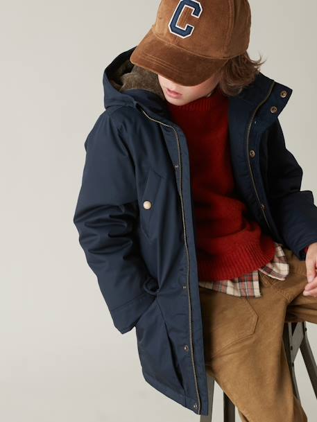Parka chaude garçon caramel+marine 9 - vertbaudet enfant 