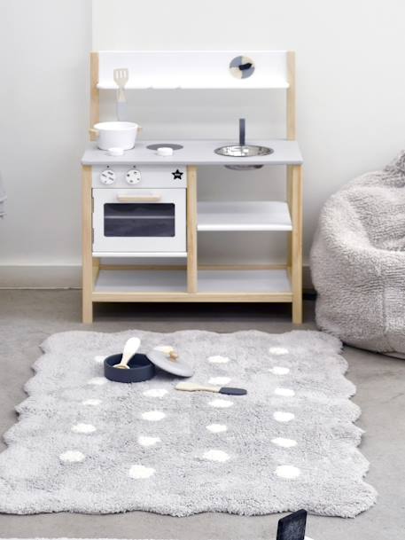 Tapis coton Lavable Mini Biscuit - gris 1 - vertbaudet enfant 