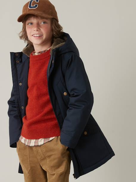 Parka chaude garçon caramel+marine 8 - vertbaudet enfant 