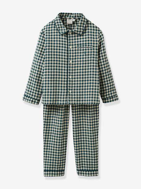 Pyjama classique Garçon Vichy CYRILLUS carreaux vert 1 - vertbaudet enfant 