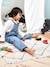 Tapis coton Lavable Mini Berbere Noir & Blanc - blanc imprimé 1 - vertbaudet enfant 