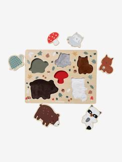 Idées cadeaux bébés et enfants-Puzzle chunky tactile en bois FSC®