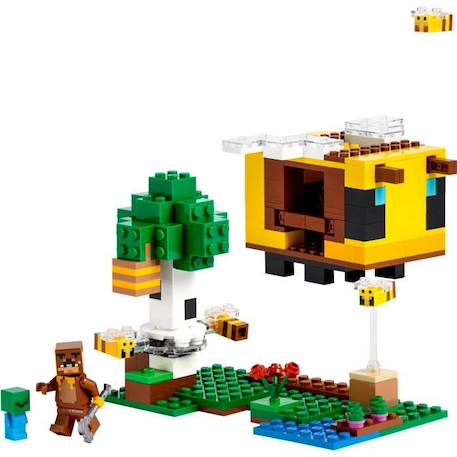 LEGO Minecraft 21241 La Cabane Abeille, Jouet, Ferme avec Maison, Zombie et Figurines Animaux BLANC 2 - vertbaudet enfant 