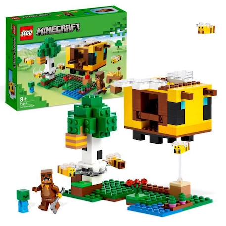 LEGO Minecraft 21241 La Cabane Abeille, Jouet, Ferme avec Maison, Zombie et Figurines Animaux BLANC 1 - vertbaudet enfant 