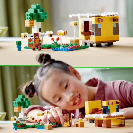 LEGO Minecraft 21241 La Cabane Abeille, Jouet, Ferme avec Maison, Zombie et Figurines Animaux BLANC 5 - vertbaudet enfant 