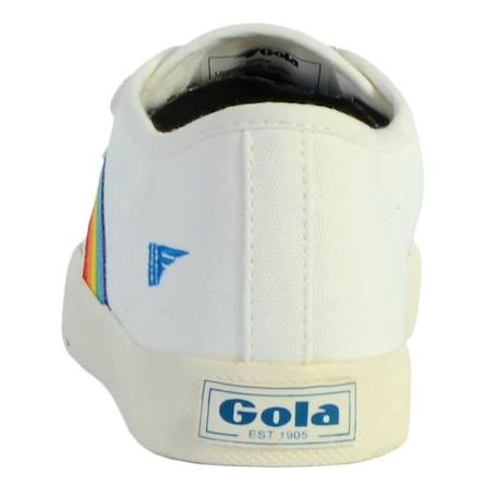 Basket Gola Enfant - GOLA - Coaster Rainbow Velcro - Off white multi - Scratch - Textile - Mixte BLANC 3 - vertbaudet enfant 