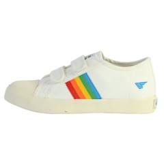 Chaussures-Chaussures fille 23-38-Baskets, tennis-Basket Gola Enfant - GOLA - Coaster Rainbow Velcro - Off white multi - Scratch - Textile - Mixte