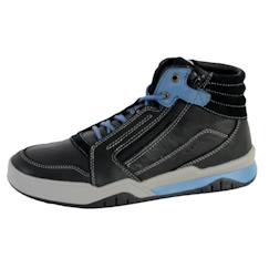 Chaussures-Chaussures garçon 23-38-Basket Montante - GEOX - J Perth B.D YNT+WAX.LEA - Enfant Garçon - Noir Black/avio