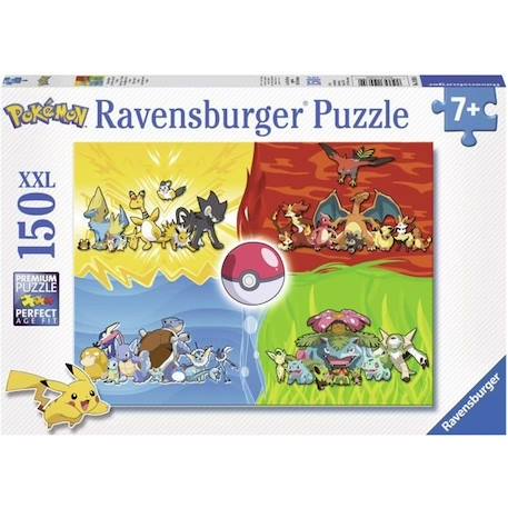 Puzzle Pokémon 150 pièces XXL - Différents types de Pokémon - Ravensburger JAUNE 1 - vertbaudet enfant 