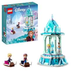 Jouet-LEGO® Disney Princesse 43218 Le Manège Magique d’Anna et Elsa, Jouet Reine des Neiges avec Figurine Olaf