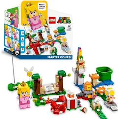Jouet-Jeux d'imagination-LEGO 71403 Super Mario Pack de Démarrage Les Aventures de Peach, Jouet Lemmy, Figurine Interactive Toad, pour Enfants 6 Ans
