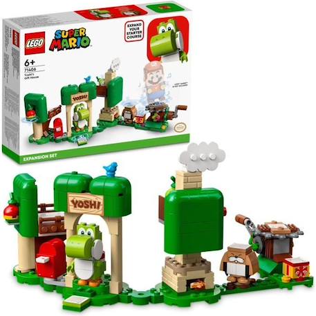 LEGO 71406 Super Mario Ensemble d’Extension La Maison Cadeau de Yoshi, Jouet Super Mario, Figurine, avec Manège, Enfants 6 Ans ROUGE 1 - vertbaudet enfant 