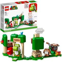 Jouet-Jeux d'imagination-LEGO 71406 Super Mario Ensemble d’Extension La Maison Cadeau de Yoshi, Jouet Super Mario, Figurine, avec Manège, Enfants 6 Ans