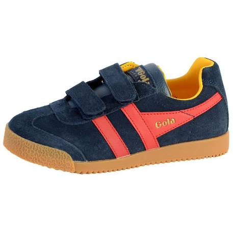 Basket Gola Enfant Harrier Velcro - GOLA - Navy Red Sun - Version basse - Rond - Scratch - Cuir BLEU 1 - vertbaudet enfant 