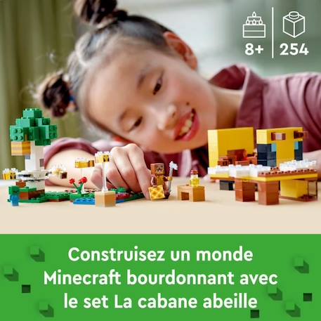 LEGO Minecraft 21241 La Cabane Abeille, Jouet, Ferme avec Maison, Zombie et Figurines Animaux BLANC 6 - vertbaudet enfant 