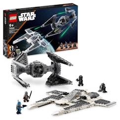 Jouet-LEGO Star Wars 75348 Le Chasseur Fang Mandalorien Contre le TIE Interceptor, Jouet de Vaisseaux