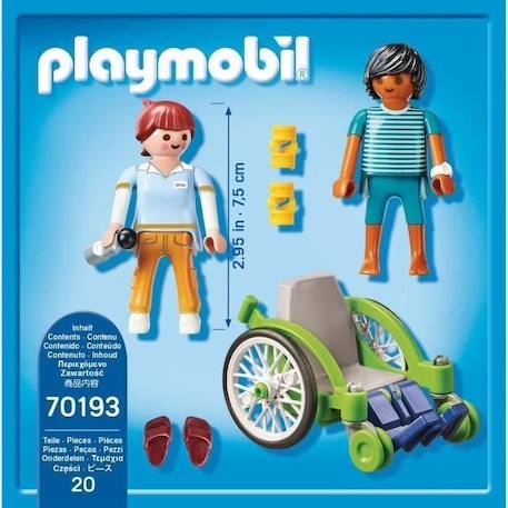 PLAYMOBIL - 70193 - City Life L'Hôpital - Patient en fauteuil roulant VERT 2 - vertbaudet enfant 