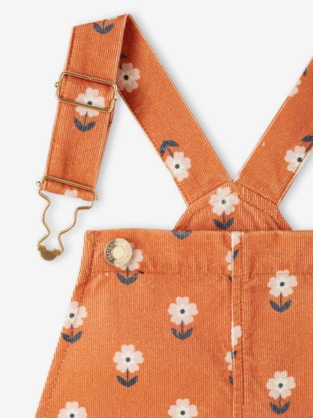 Salopette à fleurs en velours fille caramel 3 - vertbaudet enfant 