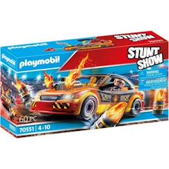 PLAYMOBIL - 70551 - Stuntshow Voiture crash test avec mannequin - Mixte - 60 pièces - Bleu  - vertbaudet enfant