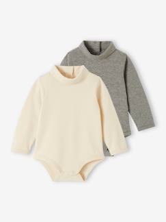 Lot de 2 bodies bébé col roulé  - vertbaudet enfant