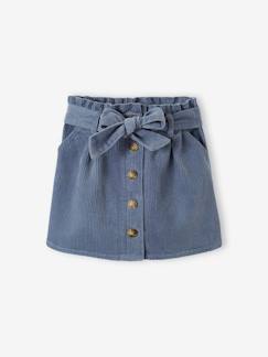 -Jupe fille velours style paperbag