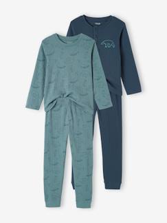 -Lot de 2 pyjamas garçon ours maille côtelée