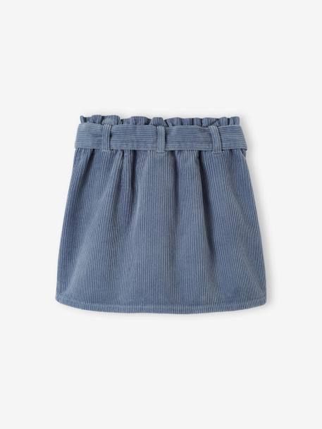 Jupe fille velours style paperbag beige doré+bleu grisé+olive+prune 6 - vertbaudet enfant 