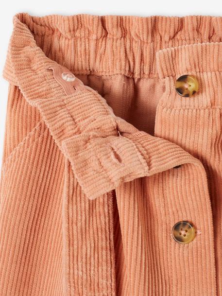 Jupe style 'paperbag' en velours côtelé fille brique+pêche+rose blush+sapin 9 - vertbaudet enfant 
