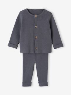 -Ensemble mixte en tricot gilet et pantalon bébé