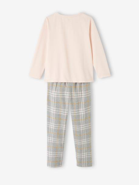 Pyjama en maille jersey et flanelle fille supercat rose pâle 5 - vertbaudet enfant 