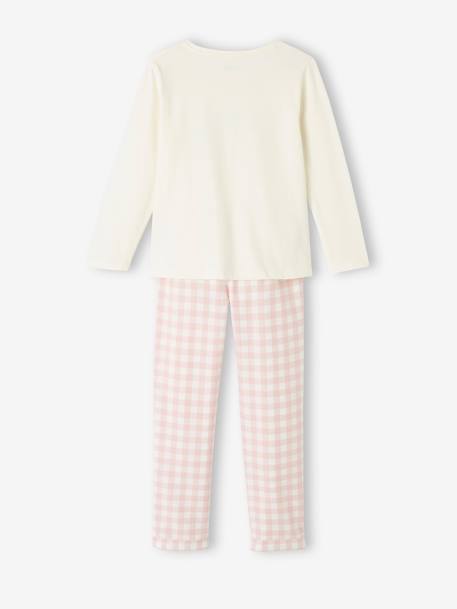 Pyjama fille arc-en-ciel en maille jersey et flanelle rose 4 - vertbaudet enfant 
