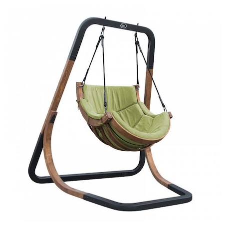 Chaise suspendue sur pied en bois AXI Capri - Vert - Design - Pour jardin VERT 1 - vertbaudet enfant 
