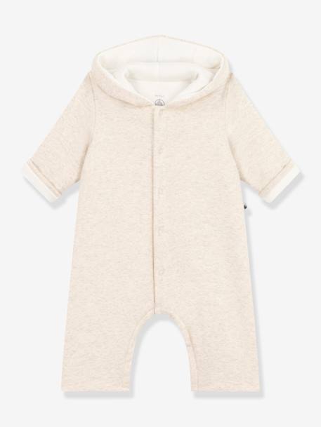 Combinaison longue ouatinée à capuche en coton bébé PETIT BATEAU beige 1 - vertbaudet enfant 