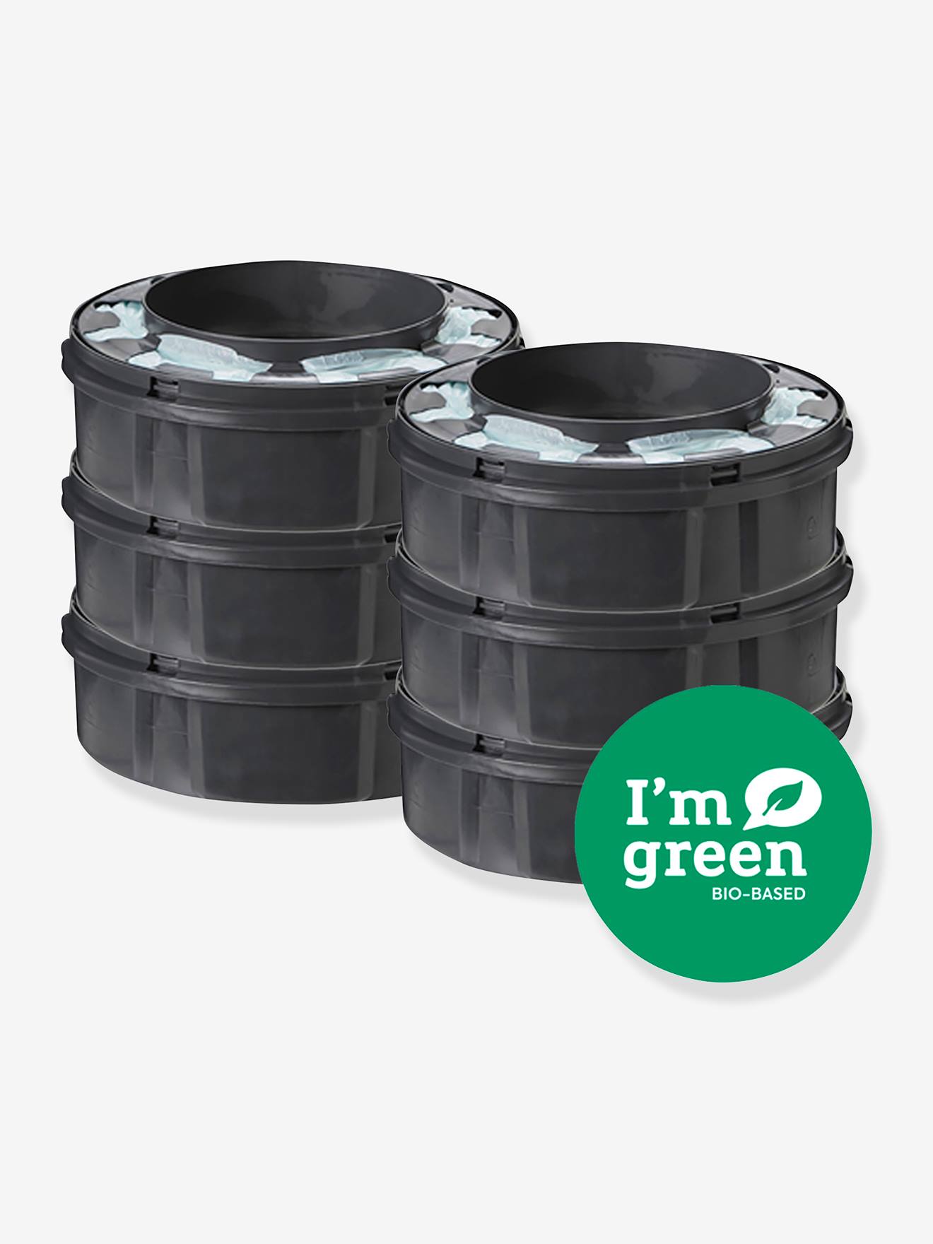 Recharge Pour Poubelle à Couches - Lot De 12 Sacs (6 Bleus + 6 Verts) - 4,5 Mètres - Compatible Angelcare, Tommee Tippee, Litter Locker