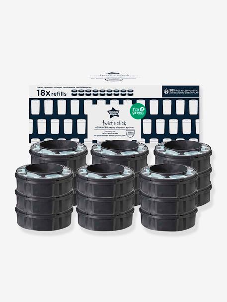 Lot de 18 recharges pour poubelles à couches Tec et Twist & Click Sangenic gris 2 - vertbaudet enfant 