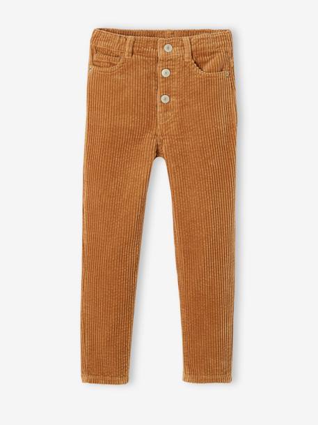 Pantalon velours Mom MorphologiK fille tour de hanches FIN camel 4 - vertbaudet enfant 