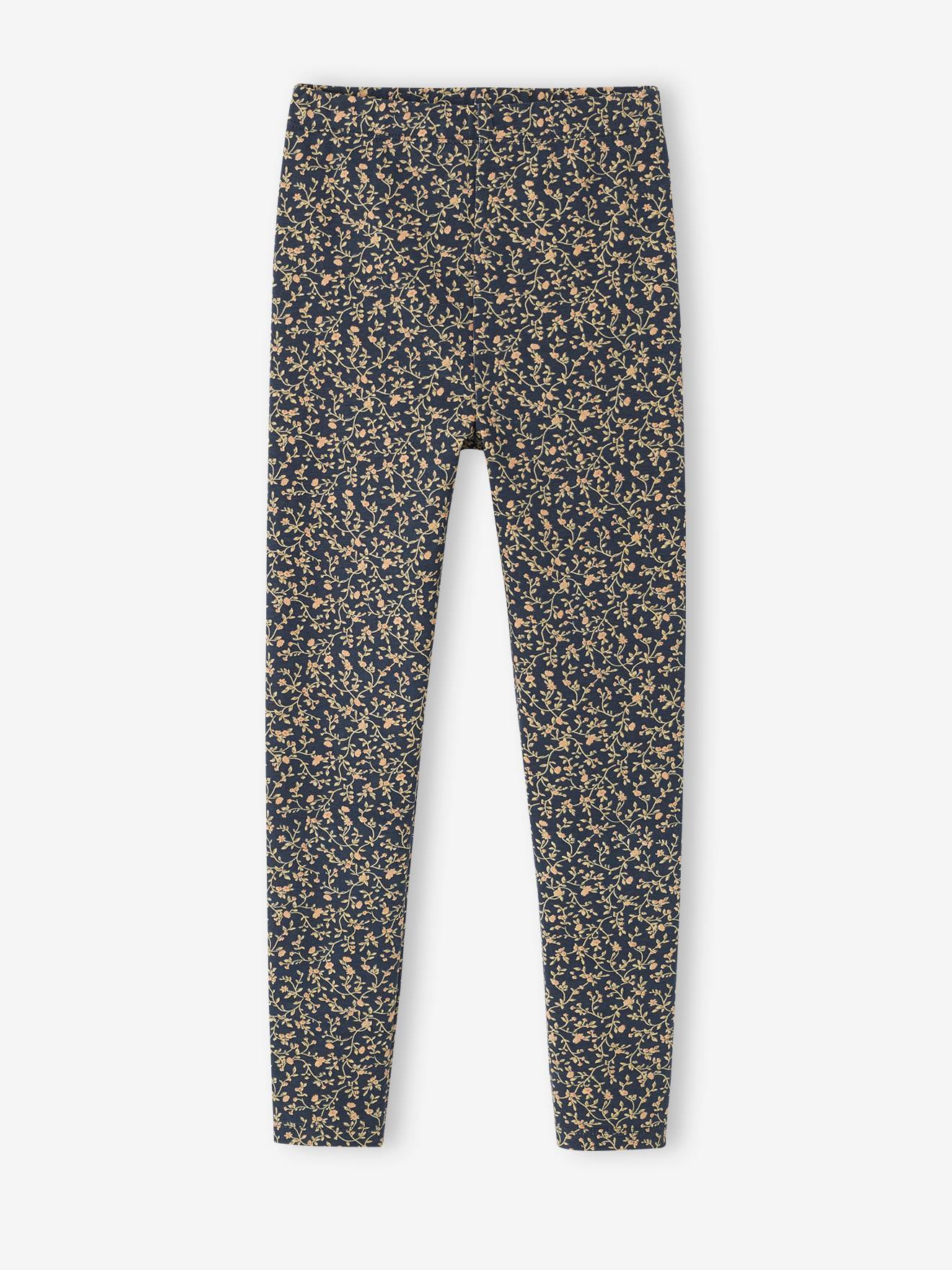 Legging Fille Doublé Polaire Vertbaudet - Chaud, Confortable, Motifs Fleurs Ou Tacheté - Taille élastique Cheville - 2