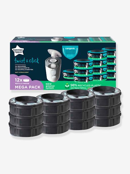Lot de 12 recharges pour poubelles à couches Tec et Twist & Click Sangenic en plastique recyclé gris 2 - vertbaudet enfant 