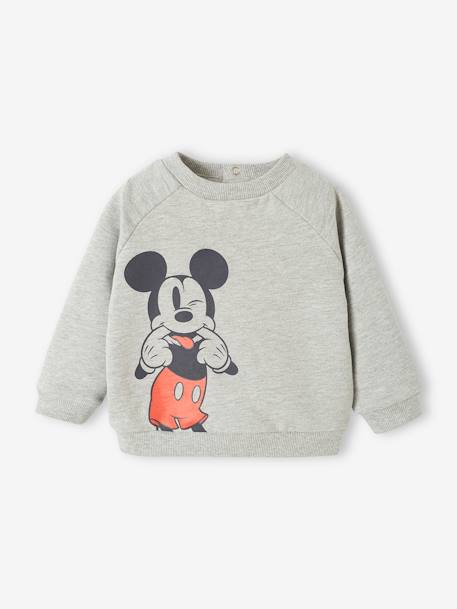 Sweat bébé Disney® Mickey gris chiné 1 - vertbaudet enfant 