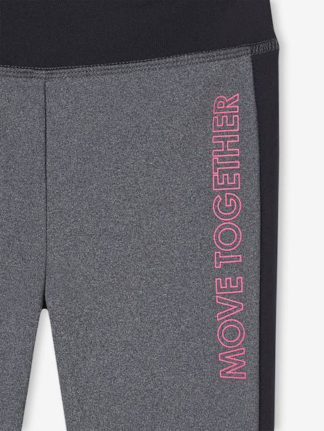Legging de sport fille bandes côtes gris chiné+marine+MARINE+rose poudré 3 - vertbaudet enfant 