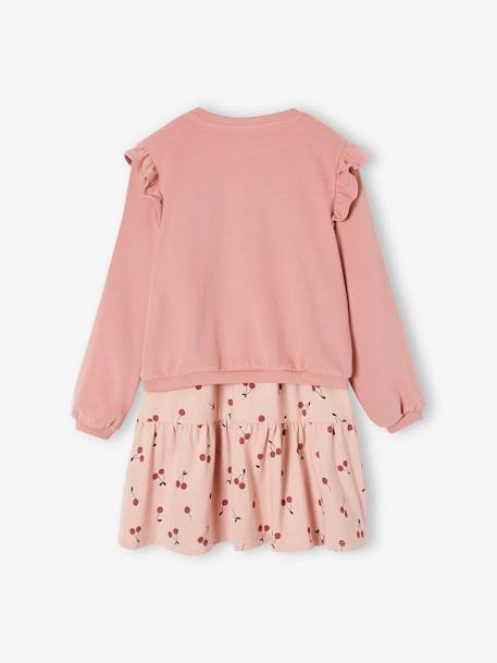 Ensemble robe et cardigan à volants fille caramel+rose poudré 8 - vertbaudet enfant 