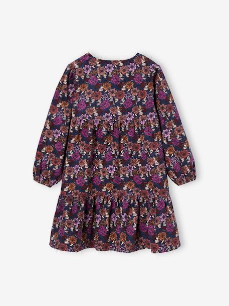 Robe à fleurs en velours fille bleu nuit 3 - vertbaudet enfant 