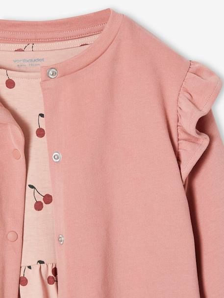 Ensemble robe et cardigan à volants fille caramel+rose poudré 9 - vertbaudet enfant 