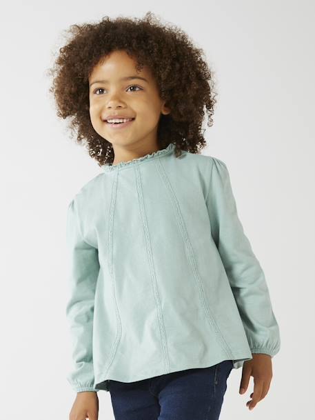 Prêt à porter-Fille-T-shirt, sous-pull-T-shirt blouse Basics fille détails en macramé