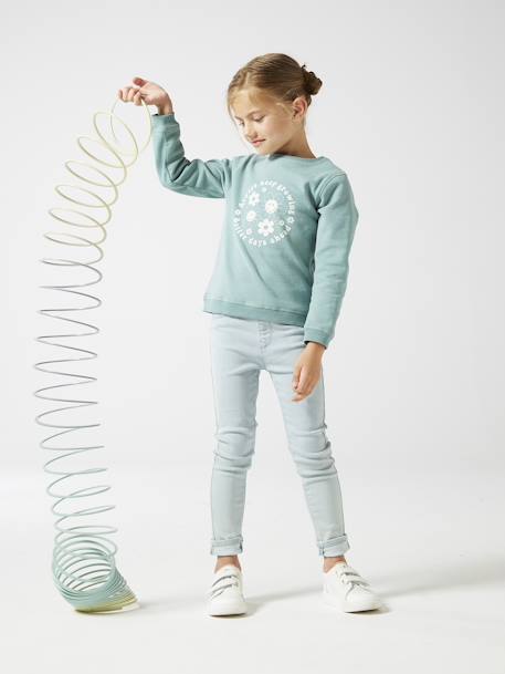 Jean fille tregging Basics bleu jean+double stone+stone 6 - vertbaudet enfant 