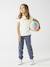 T-shirt de sport Basics fille rayures irisées placées anthracite+écru 10 - vertbaudet enfant 