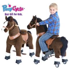 Jouet-Premier âge-Cheval à Bascule Jouet PonyCycle Modèle U Brun Foncé avec Frein et Son Taille 3 pour les 3-5 ans