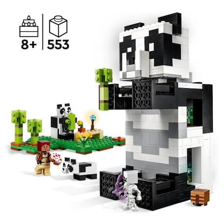 LEGO Minecraft 21245 Le Refuge Panda, Jouet de Maison, avec Figurines Animaux et Squelette NOIR 3 - vertbaudet enfant 