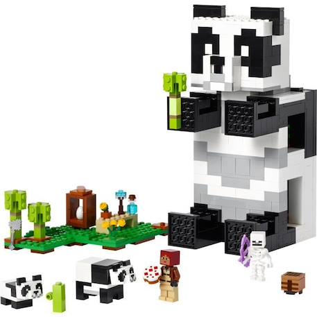 LEGO Minecraft 21245 Le Refuge Panda, Jouet de Maison, avec Figurines Animaux et Squelette NOIR 2 - vertbaudet enfant 