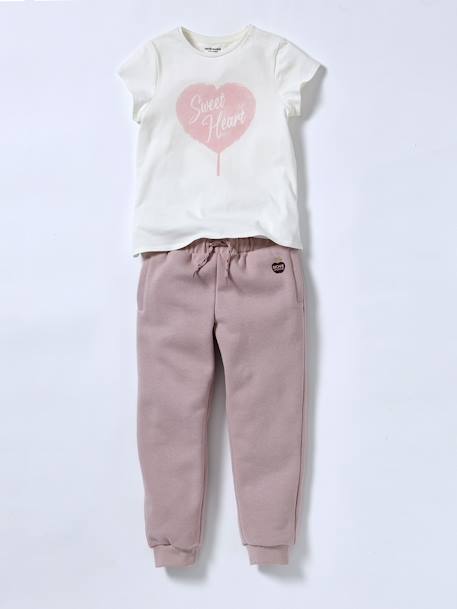 Pantalon jogging Basics fille rose 5 - vertbaudet enfant 